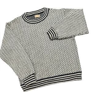 Vtg LL Bean Wool Nordic Birdseye Scandi Men’s Crewneck Sweater Size Large Chunky